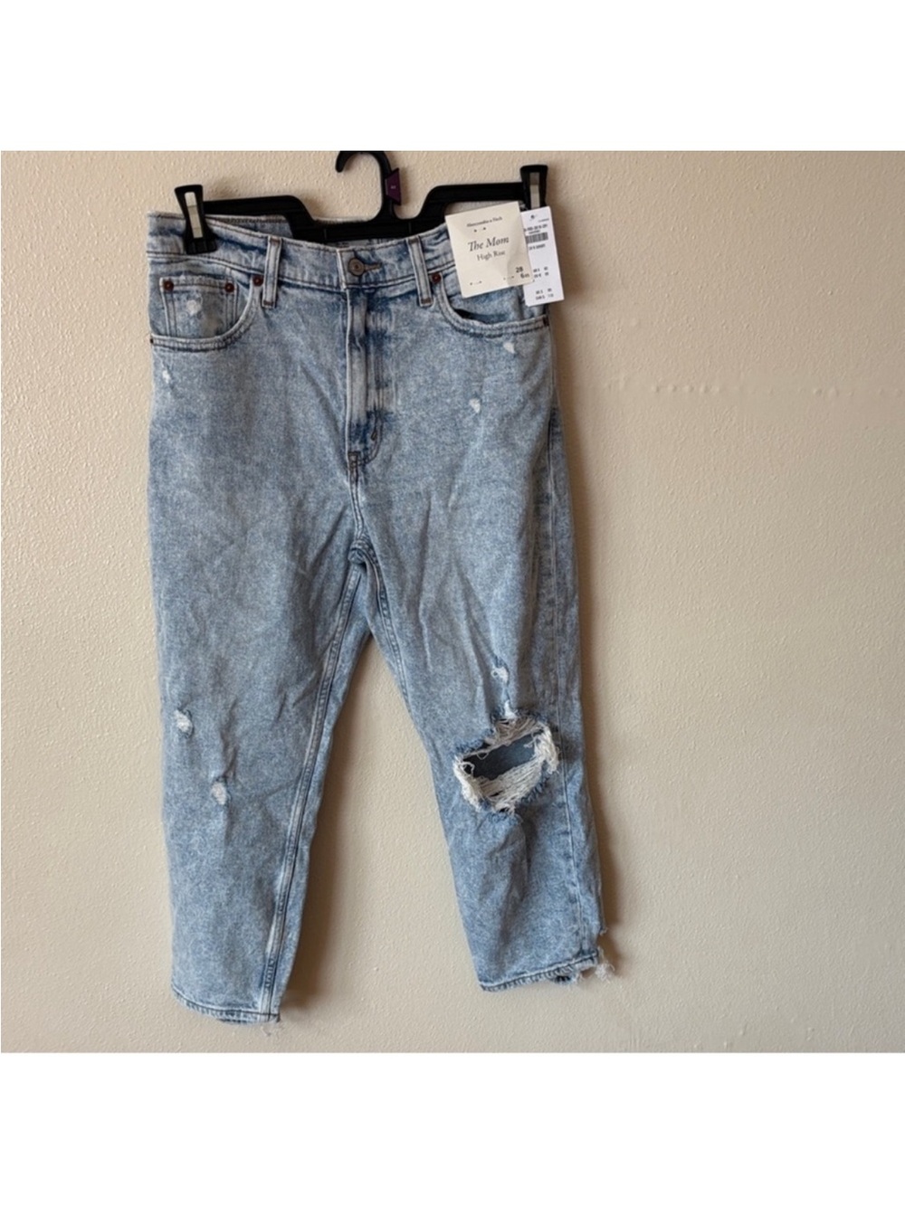 Abercrombie & Fitch Light Blue Distressed Boyfriend Jeans